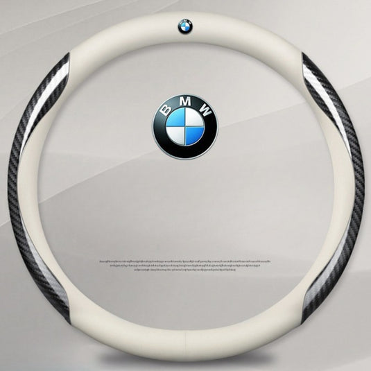 BMW X3 Leather & Glossy Carbon Fiber Breathable Ultra-Thin Non-Slip Steering Wheel Cover