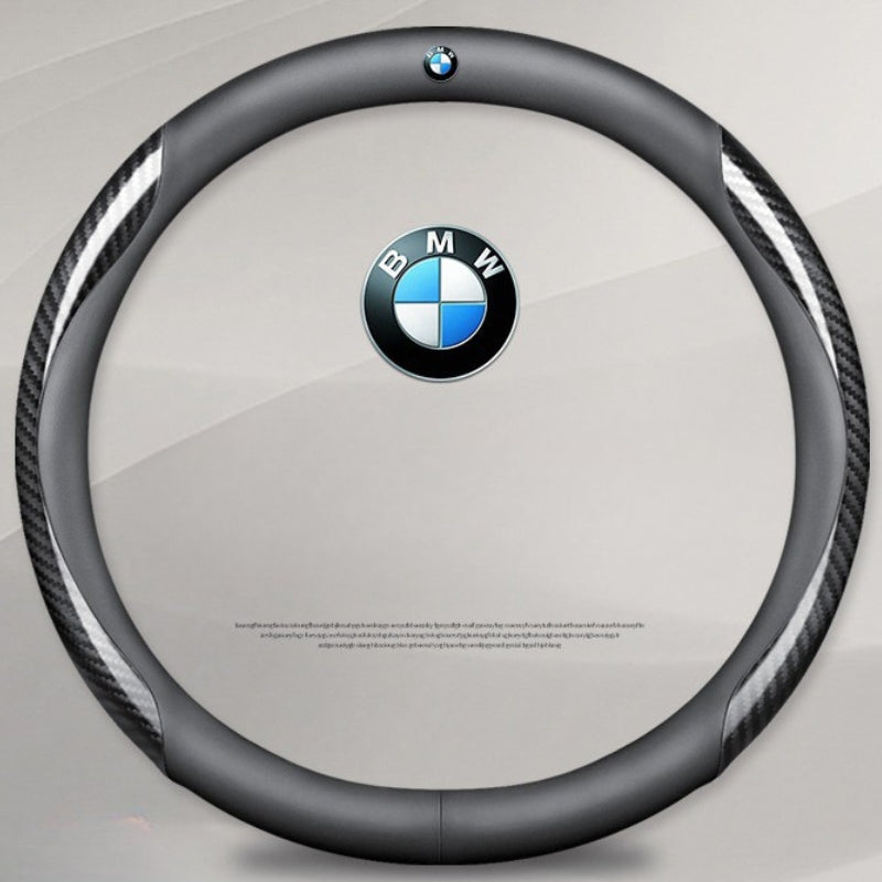 Load image into Gallery viewer, BMW X3 Leather &amp; Glossy Carbon Fiber Breathable Ultra-Thin Non-Slip Steering Wheel Cover
