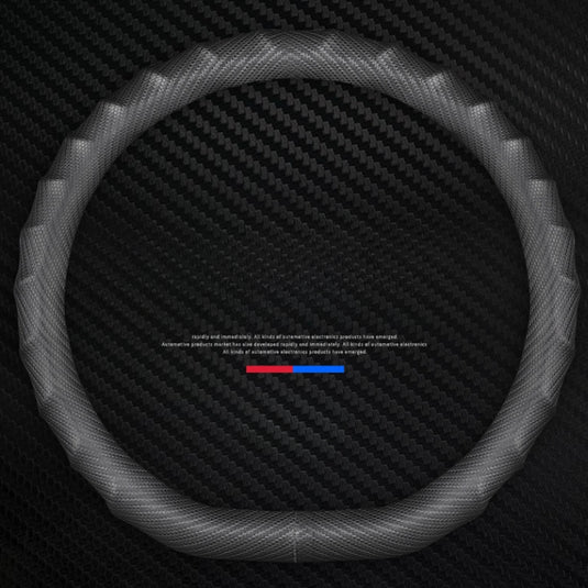 BMW X3 Anti-Slip, Breathable, Durable Steering Wheel Cover with Carbon-Fiber Texture, Wave-Pattern Design, and Suede Leather