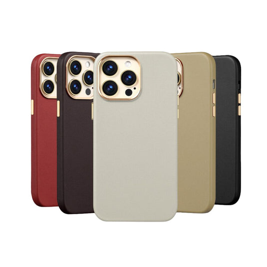 [Magsafe Compatible] Apple iPhone 15/Plus/Pro/Max - Shockproof Scratch Resistant Genuine Leather Series Case