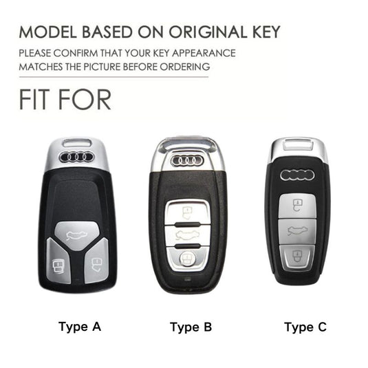 Audi Handcrafted Genuine Leather Car Key Fob Case Cover For A3, A4, A5, A6, A8, Q2, Q5, Q7, Q8, e-tron
