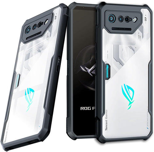 Asus ROG Phone 7/7 Ultimate - Shield Shockproof TPU+PC Clear Rugged Heavy Duty Case  With 2PC Tempered Glass Screen Protector