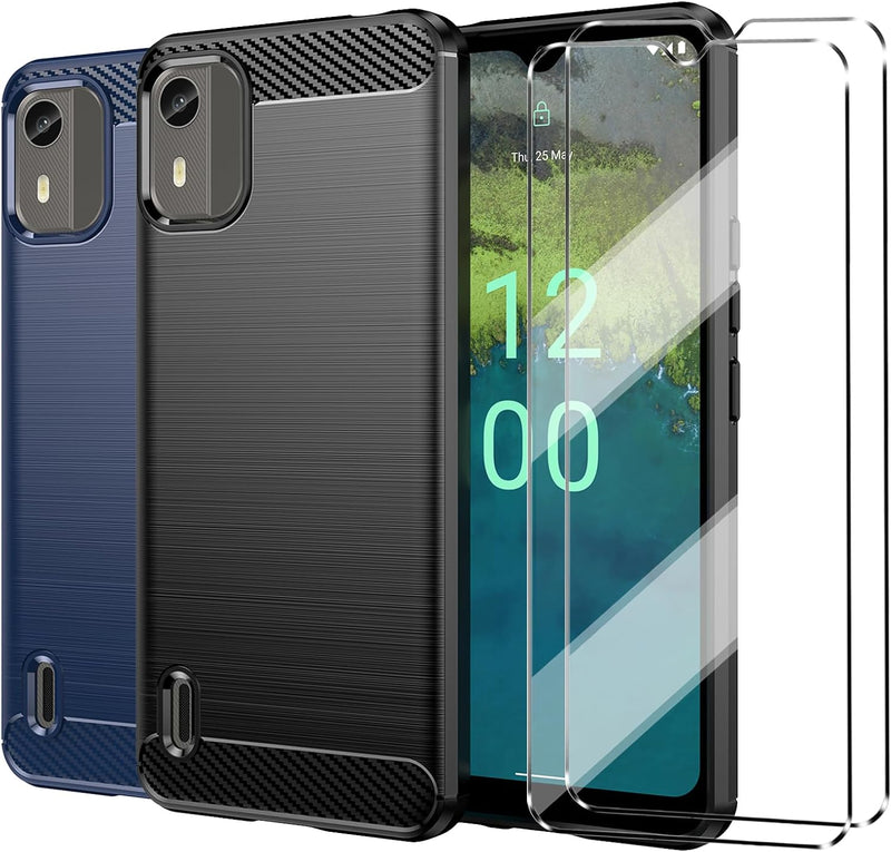 Load image into Gallery viewer, Nokia C12 Pro/C12/C12 Plus - Shield Shockproof Rugged Heavy Duty Case With 2PC 9H Tempered Glass Screen Protector
