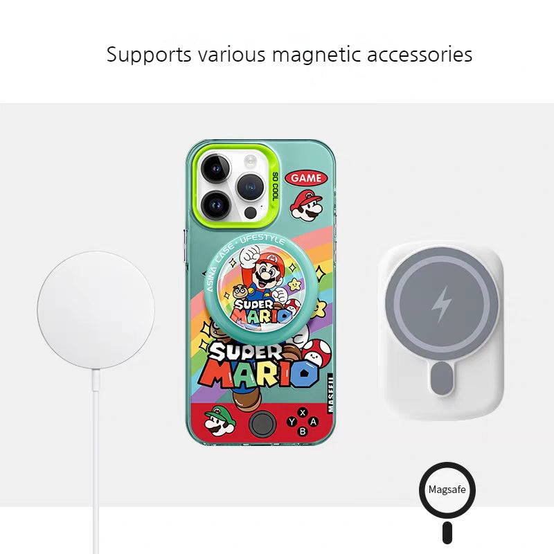 Load image into Gallery viewer, [Magsafe Compatible][With Stand] Apple iPhone 17/Air/Pro/Max - Mario Stylish Full-Body Shockproof Phone Case
