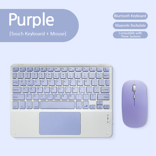 [With Backlit] Magnetic Wireless Bluetooth Touch Keyboard For Phones & Tablets