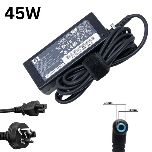 [19.5V-2.31A/45W][4.5x3.0 Blue Tip]  HP Pavilion 11 13 15 & HP Elitebook Folio Laptop AC Power Supply Adapter Charger - Polar Tech Australia