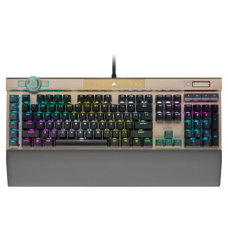 Load image into Gallery viewer, CORSAIR K100 RGB Optical-Mechanical Gaming Keyboard - Corsair OPX RGB Optical-Mechanical Keyswitches - AXON Hyper-Processing Technology for 4X Faster Throughput - 44-Zone RGB LightEdge
