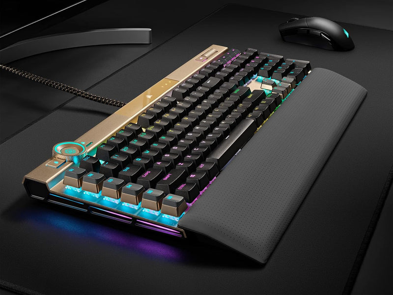 Load image into Gallery viewer, CORSAIR K100 RGB Optical-Mechanical Gaming Keyboard - Corsair OPX RGB Optical-Mechanical Keyswitches - AXON Hyper-Processing Technology for 4X Faster Throughput - 44-Zone RGB LightEdge
