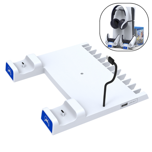 PS5 Charging Station Brakcet  Base with Headphone Rack Dual Controller
