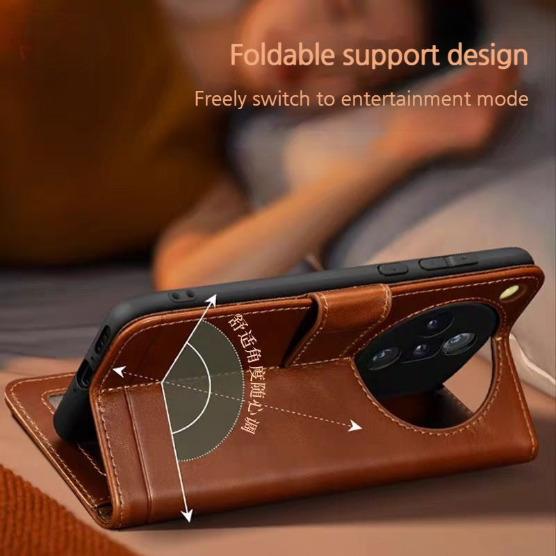 Load image into Gallery viewer, [With Card Slot] Oppo Find X9/Pro - Business Genuine Leather Flip Wallet Case
