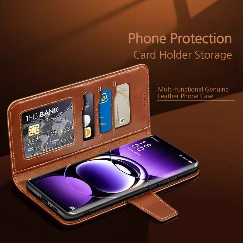 Load image into Gallery viewer, [With Card Slot] Oppo Find X9/Pro - Business Genuine Leather Flip Wallet Case
