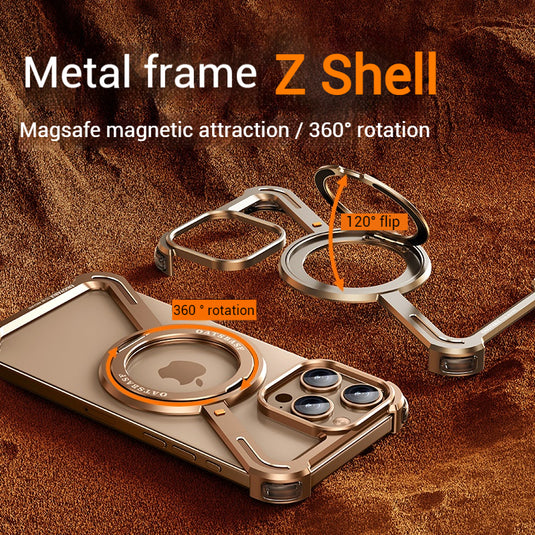 [Magsafe Compatible][360° Rotating Stand] Apple iPhone 17/Air/Pro/Pro Max Metal Stand Borderless Shockproof Case - i-Station Mobile Phone & Electronic Device Repair and Accessories