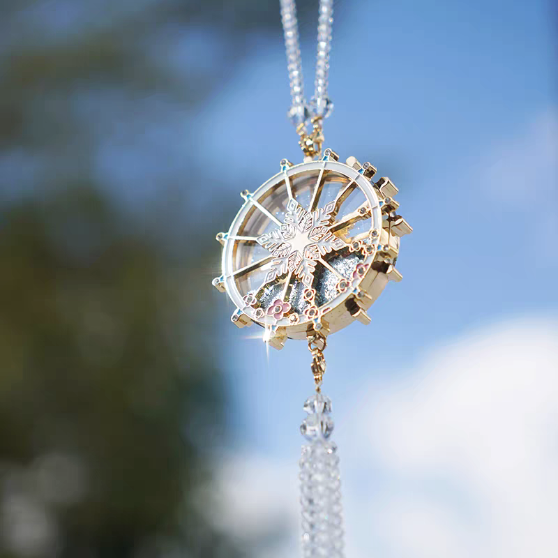 Load image into Gallery viewer, High-End Exquisite Ferris Wheel Liquid Sand Crystal Car Rearview Mirror Pendant Interior Decoration
