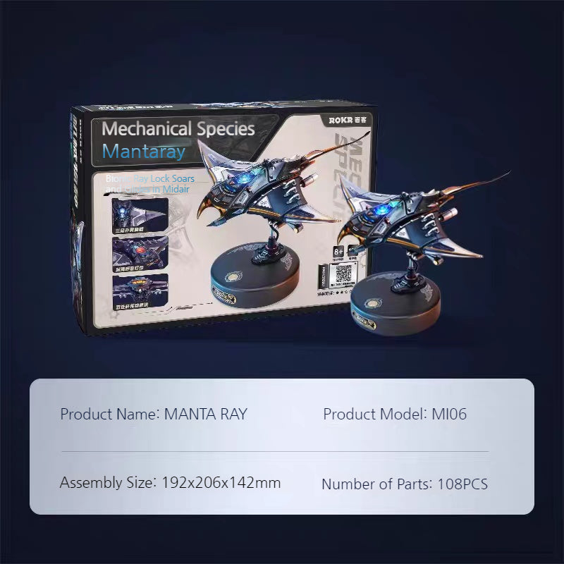 Load image into Gallery viewer, ROKR 3D Mechanical Manta Ray DIY Toy Building Blocks

