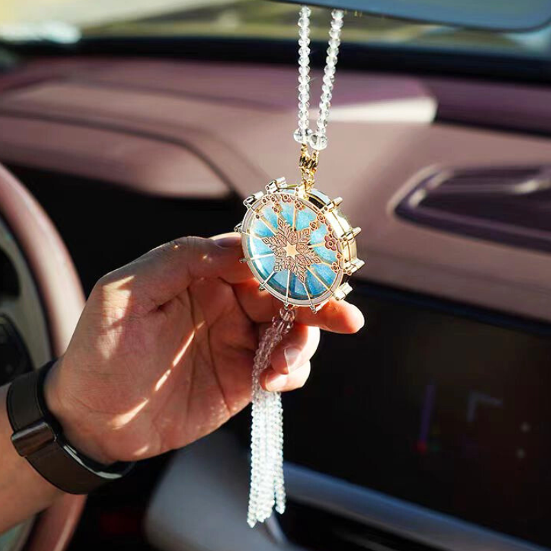 Load image into Gallery viewer, High-End Exquisite Ferris Wheel Liquid Sand Crystal Car Rearview Mirror Pendant Interior Decoration

