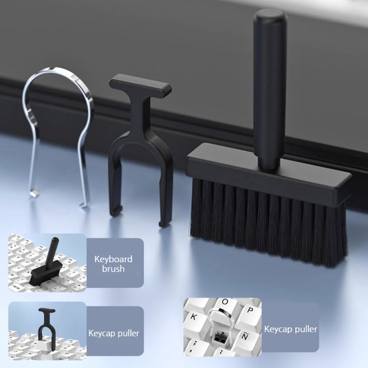 Multi-Purpose Cleaning Tool Set Kit for Keyboards and Screens with Dust Brush & Wrist Rest