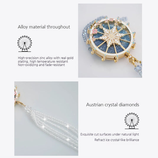 High-End Exquisite Ferris Wheel Liquid Sand Crystal Car Rearview Mirror Pendant Interior Decoration