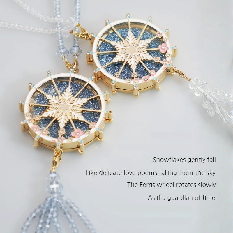 Load image into Gallery viewer, High-End Exquisite Ferris Wheel Liquid Sand Crystal Car Rearview Mirror Pendant Interior Decoration
