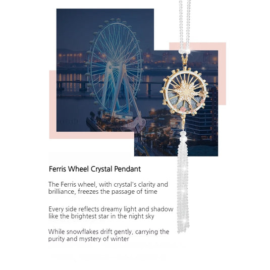 High-End Exquisite Ferris Wheel Liquid Sand Crystal Car Rearview Mirror Pendant Interior Decoration