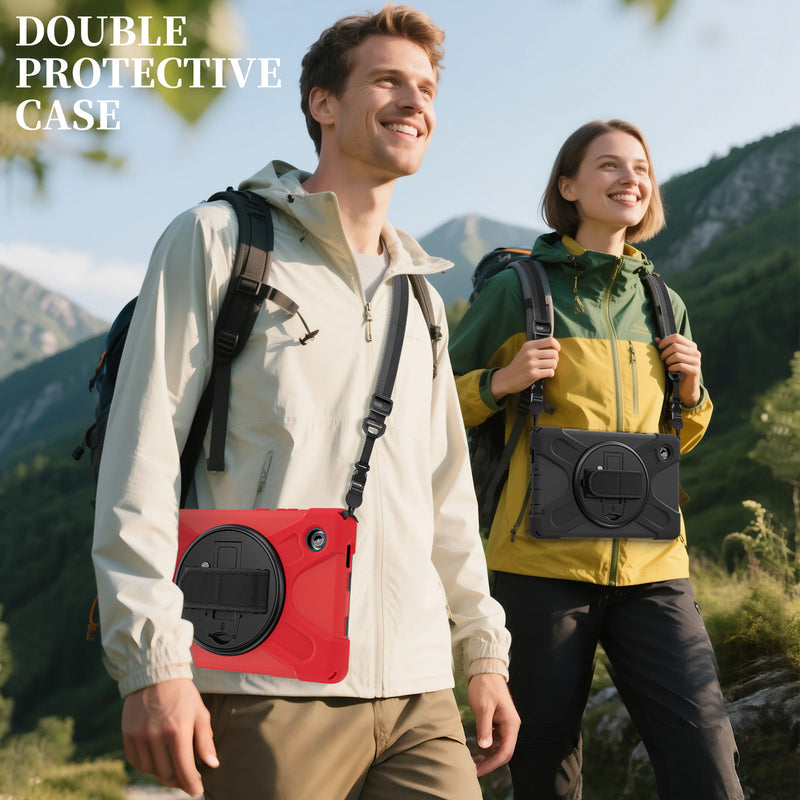 Load image into Gallery viewer, Samsung Galaxy Tab A11  (2025) 8.7&quot; - Heavy Duty 360 Degree Rotate Stand Hand Strap Case With Shoulder Strap

