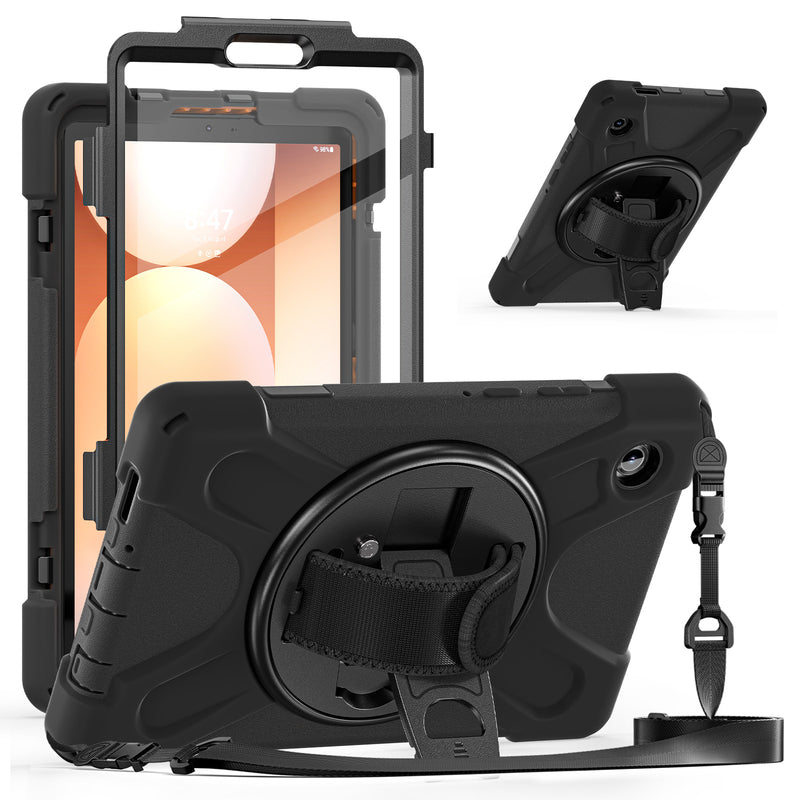 Load image into Gallery viewer, Samsung Galaxy Tab A11  (2025) 8.7&quot; - Heavy Duty 360 Degree Rotate Stand Hand Strap Case With Shoulder Strap
