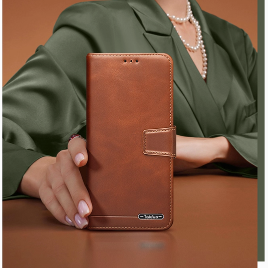 [With Card Slot] Oppo Find X9/Pro - Business Genuine Leather Flip Wallet Case
