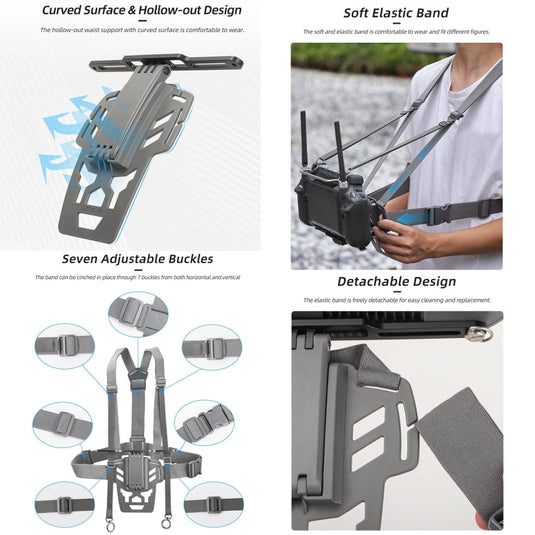 Sunnylife Waist Support Bracket &  Chest Strap for DJI RC Plus: Hands-Free Control