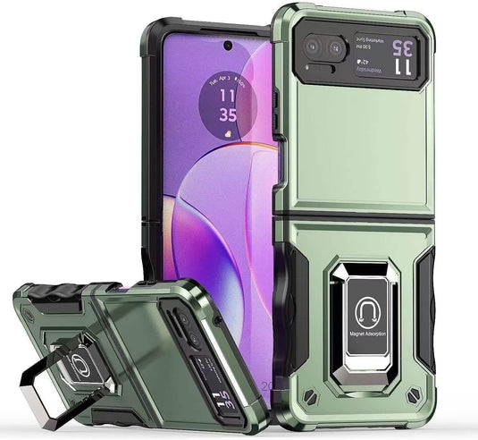 [Built-in Kickstand] Motorola Moto Razr 40/Razr 2023 - Military Grade TPU+PC Shockproof Heavy Duty Case