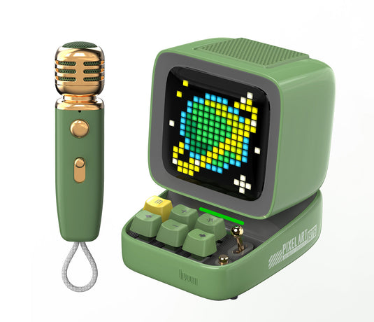 Divoom Ditoo-Mic Mini Karaoke Machine Pixel Art Singing Bluetooth Speaker With Pixel Display, Microphone