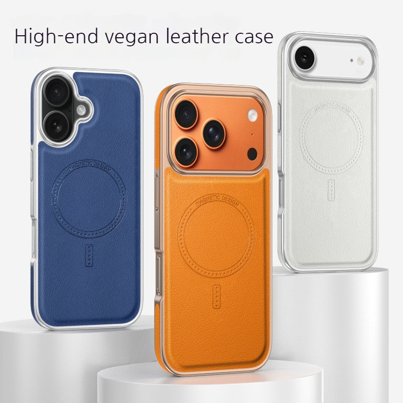 Load image into Gallery viewer, [Magsafe Compatible] Apple iPhone 17/Air/Pro/Max Micro-sanded Electroplated Leather Essentials Series Case
