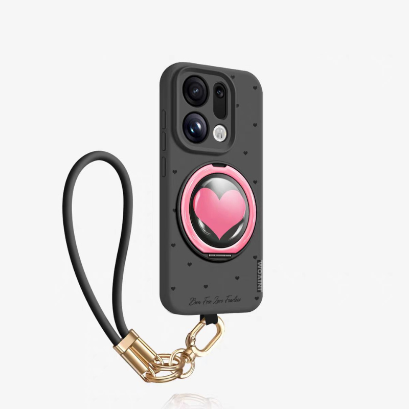 Load image into Gallery viewer, [Built-in Stand][With Hand Strap] Oppo Find X9/Pro - Heart-shaped Liquid Silicone Shockproof Phone Case
