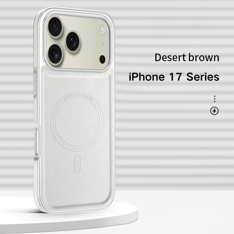 Load image into Gallery viewer, [Magsafe Compatible] Apple iPhone 17/Air/Pro/Max Micro-sanded Electroplated Leather Essentials Series Case

