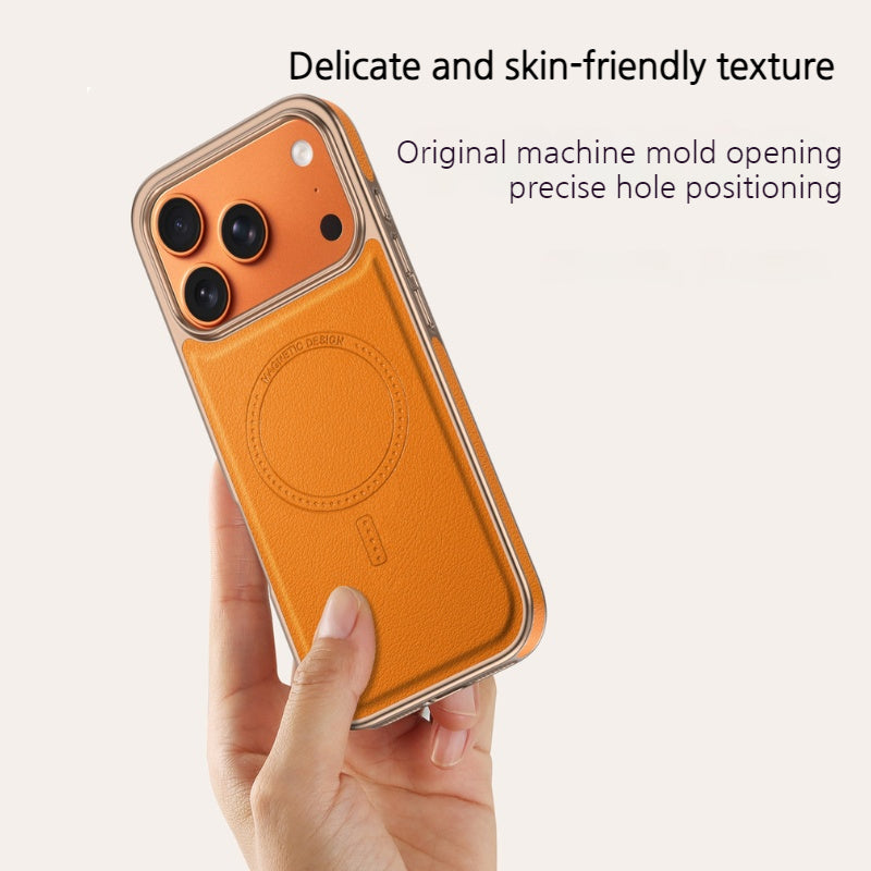 Load image into Gallery viewer, [Magsafe Compatible] Apple iPhone 17/Air/Pro/Max Micro-sanded Electroplated Leather Essentials Series Case
