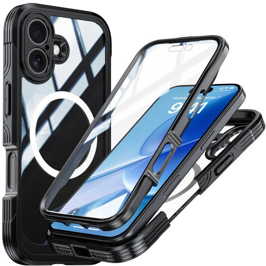 [Magsafe Compatible][Built-in Glass Screen Protector] Apple iPhone 17/Air/Pro/Pro Max - Transparent Full Covered Shockproof Lifeproof Series Case