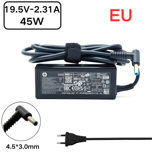 [19.5V-2.31A/45W][4.5x3.0 Blue Tip]  HP Pavilion 11 13 15 & HP Elitebook Folio Laptop AC Power Supply Adapter Charger