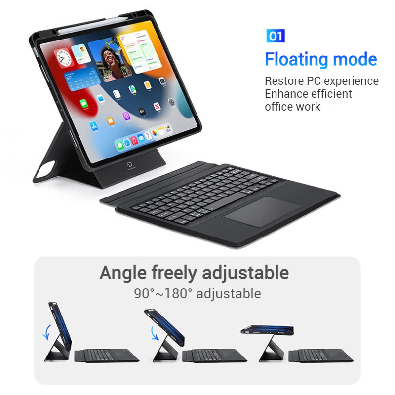 Load image into Gallery viewer, [Detachable][Built-in Pencil Slot] Apple iPad 7/8/9 10.2&#39;&#39; 7/8/9th Gen (2019/2020/2021) Wireless Bluetooth Touchpad Keyboard Case
