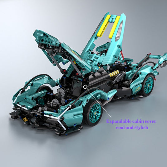 DIY Supercar Building Blocks Set for Kids Gift – Creative Assembly Toy Tiffany Blue Car Model for Christmas, Halloween and Birthday - i-Station Mobile Phone & Electronic Device Repair and Accessories