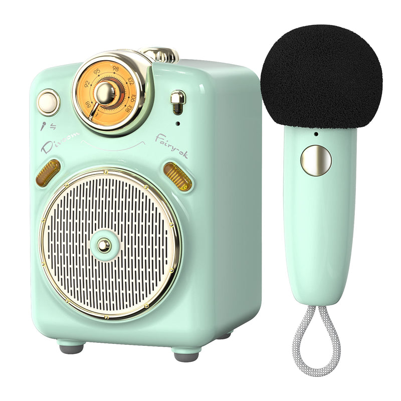 Load image into Gallery viewer, Divoom Fairy-OK Retro Mini Karaoke Bluetooth Speaker With Microphone Girl Perfect Gift
