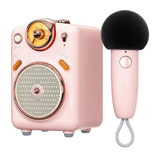 Divoom Fairy-OK Retro Mini Karaoke Bluetooth Speaker With Microphone Girl Perfect Gift