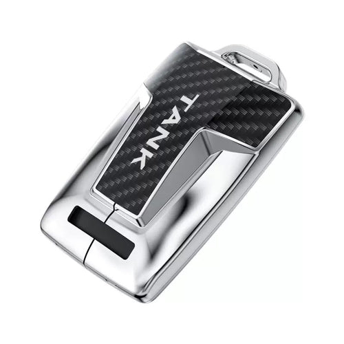 Great Wall Zinc Alloy + Carbon Fiber Texture Car Key Fob Case Cover For Tank 300, 400, 500