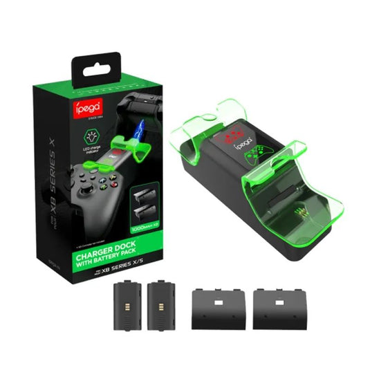 Xboxes Series X & S Luminous Base Dock Charging Station with Charging Indicator 2 Batteries - Polar Tech Australia