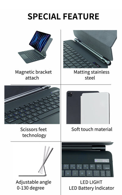 Apple iPad Magic Smart Floating Keyboard Case Multi-Touch Trackpad Magnetic Bluetooth Wireless Slim Protective Cover - i-Station Mobile Phone & Electronic Device Repair and Accessories