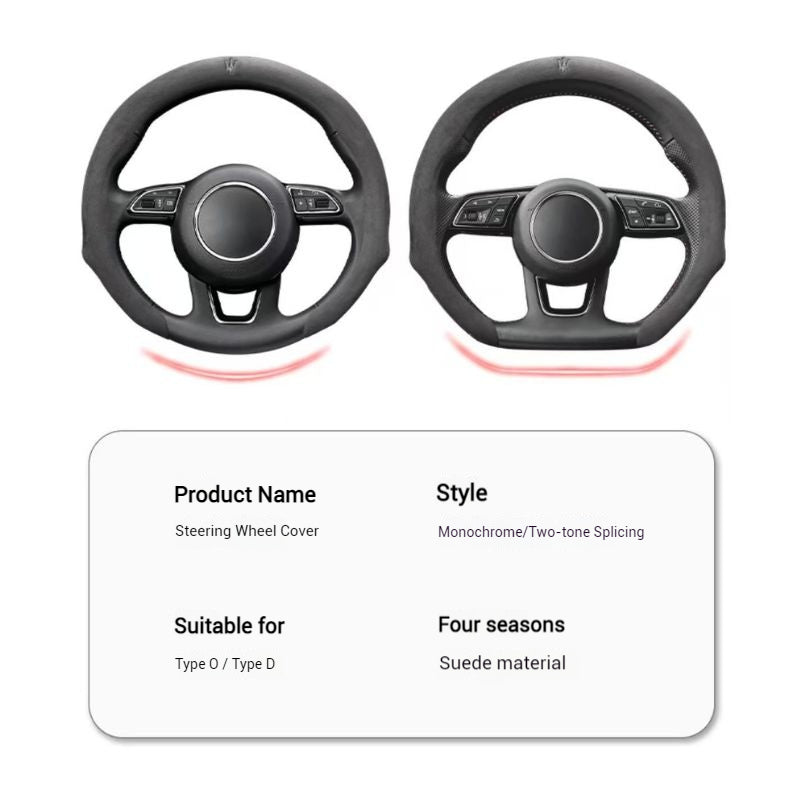 Load image into Gallery viewer, [38 CM] Maserati Suede Car Steering Wheel Covers With Logo For Levante, Ghibli - i-Station Mobile Phone &amp; Electronic Device Repair and Accessories

