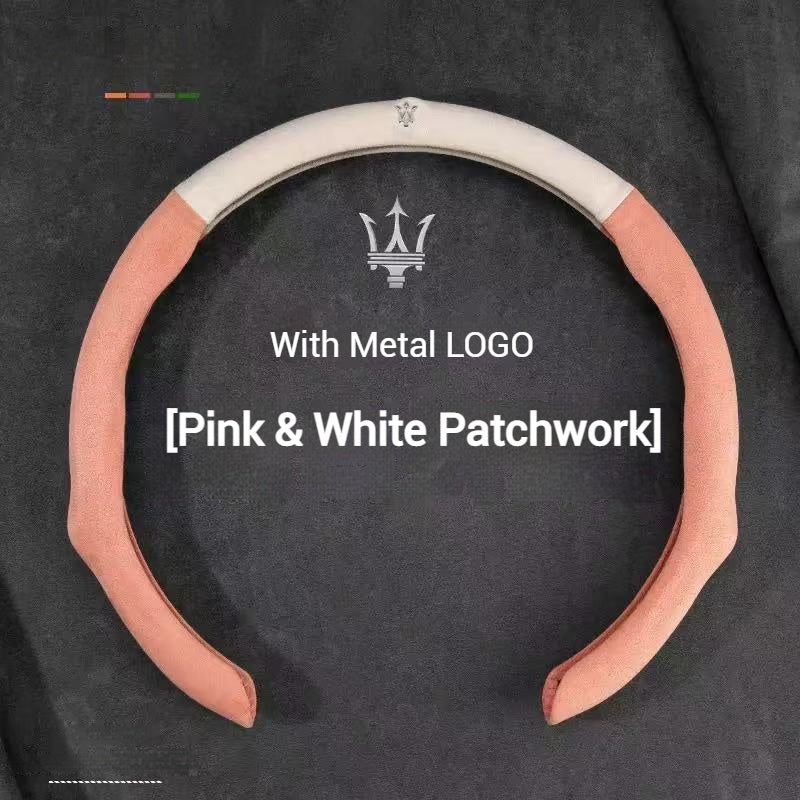 Load image into Gallery viewer, [38 CM] Maserati Suede Car Steering Wheel Covers With Logo For Levante, Ghibli - i-Station Mobile Phone &amp; Electronic Device Repair and Accessories
