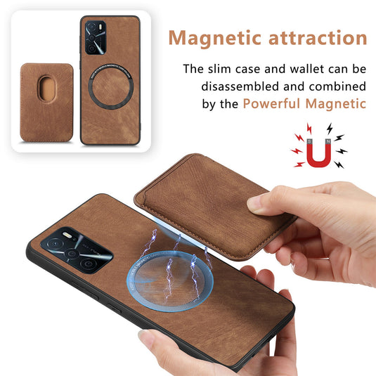 [With Card Slot] OPPO A5 Pro 5G Full-Wrap PU Leather Magnetic Card Holder Phone Case