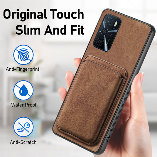 [With Card Slot] OPPO A5 Pro 5G Full-Wrap PU Leather Magnetic Card Holder Phone Case