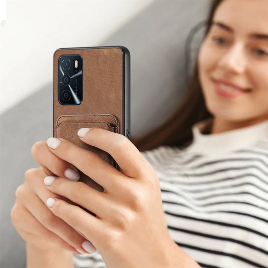 [With Card Slot] OPPO A5 Pro 5G Full-Wrap PU Leather Magnetic Card Holder Phone Case