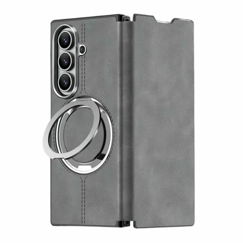 [Magsafe Compatible][Built-in Stand] Samsung Galaxy Z Fold7 - Unlon 360 Degree Rotating Stand Luxury Nappa-style Leather Foldable Magnetic Case
