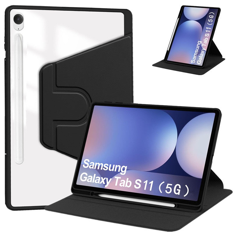 Load image into Gallery viewer, [With Pen Slot] Samsung Galaxy Tab S11 (2025) 11” - 360 Degree Rotating Magnetic Flip Cover Case
