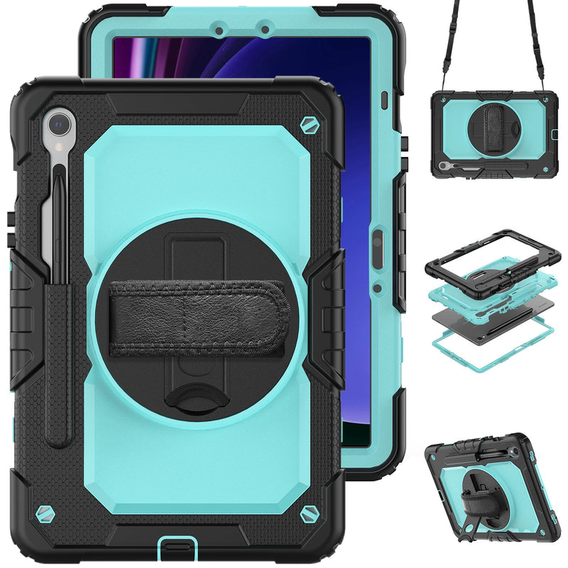 Load image into Gallery viewer, [Built-in 360° Rotating Hand Strap &amp; Stand] Samsung Galaxy Tab S10 Lite (2025) 10.9&quot; Shockproof With Screen Protector Pencil Holder Heavy Duty Series Case
